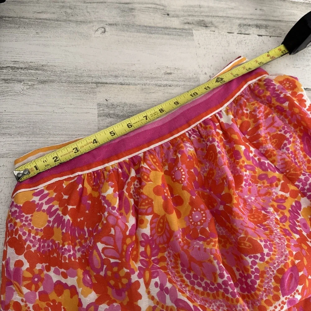 Trina Turk Women's Peony Floral Print Linen‎ Blend One Shoulder Top XS